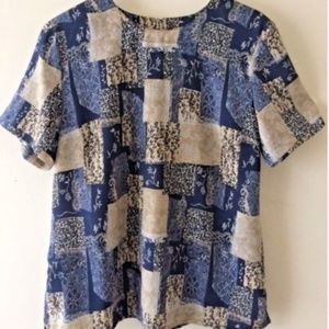 K.C. Studio Women's Quilt Patch Pattern Top Size M